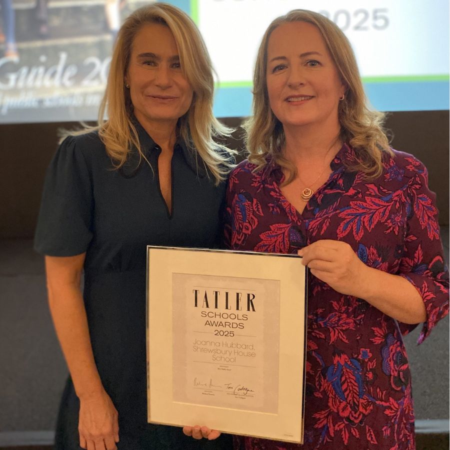 Joanna Hubbard receiving the Tatler Schools Award